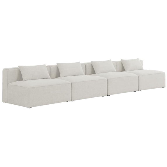 Meridian Furniture Cube Cream Durable Linen Modular Sofa