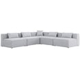 thumbnail image 1 of Meridian Furniture Cube Grey Durable Linen Modular Sectional, 1 of 7