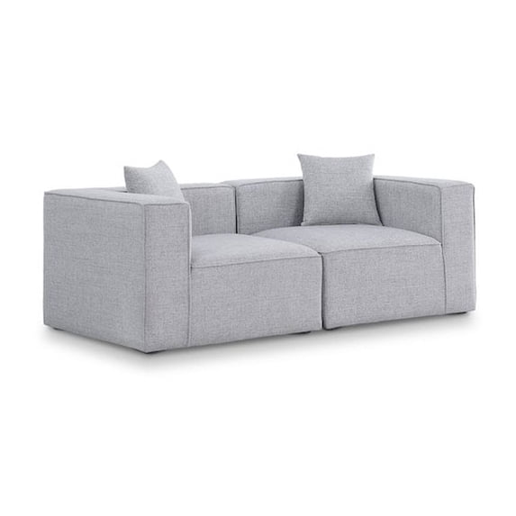 Meridian Furniture Cube Grey Durable Linen Modular Sofa