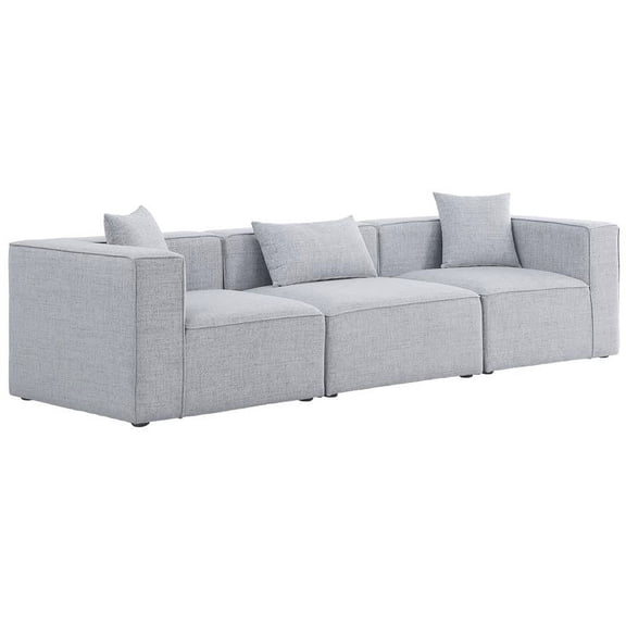 Meridian Furniture Cube Grey Durable Linen Modular Sofa
