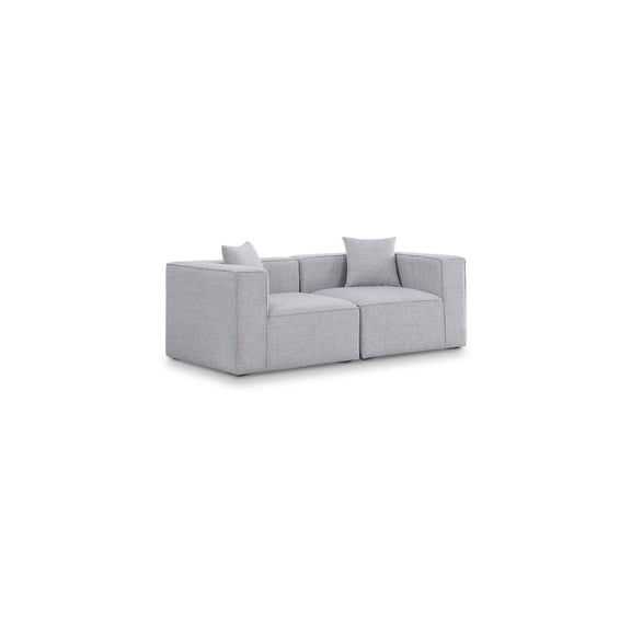 Meridian Furniture Cube Grey Durable Linen Modular Sofa