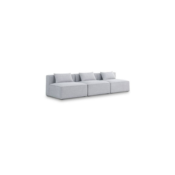Meridian Furniture Cube Grey Durable Linen Modular Sofa