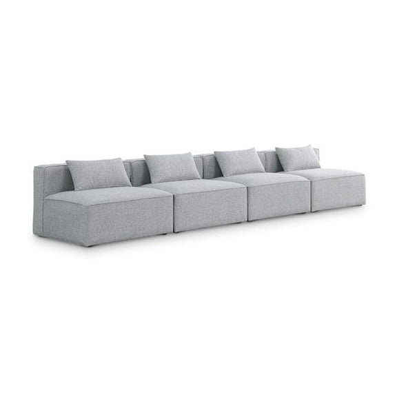 Meridian Furniture Cube Grey Durable Linen Modular Sofa
