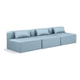 thumbnail image 1 of Meridian Furniture Cube Light Blue Vegan Leather 3-Pc. Modular Sofa, 1 of 9