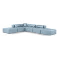 thumbnail image 1 of Meridian Furniture Cube Lt. Blue Vegan Leather 6-Pc. L-Shaped Modular Sectional, 1 of 10