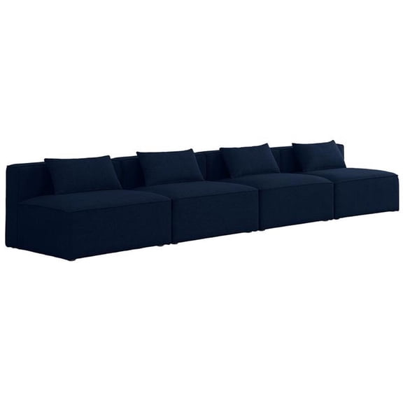 Meridian Furniture Cube Navy Durable Linen Modular Sofa