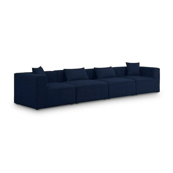 Meridian Furniture Cube Navy Durable Linen Modular Sofa