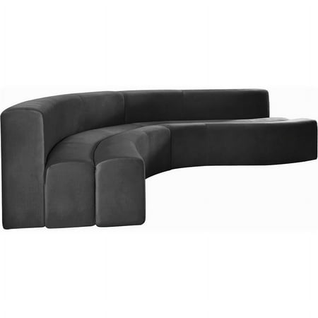 Meridian Furniture Curl Grey Velvet 2pc. Sectional