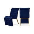 thumbnail image 1 of Meridian Furniture Curve Navy Velvet Dining Chair (Set of 2), 1 of 7