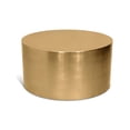 thumbnail image 1 of Meridian Furniture Cylinder Round Brushed Gold Metal Coffee Table, 1 of 8