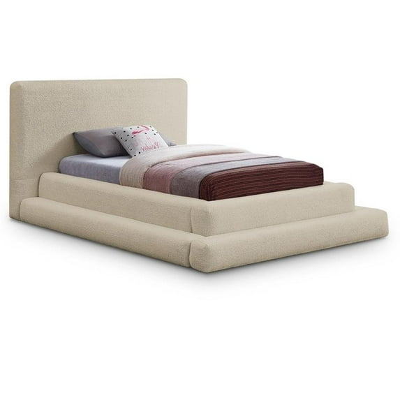 Meridian Furniture Dane Beige Teddy Fabric Twin Bed
