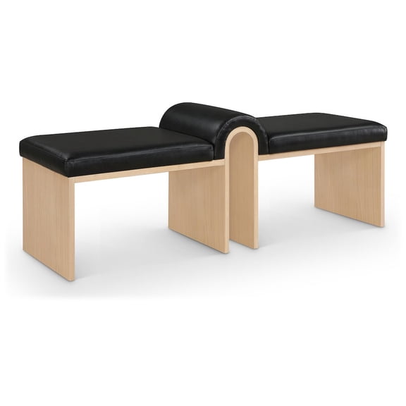 Meridian Furniture Delphine Black Vegan Leather Upholstered Bench