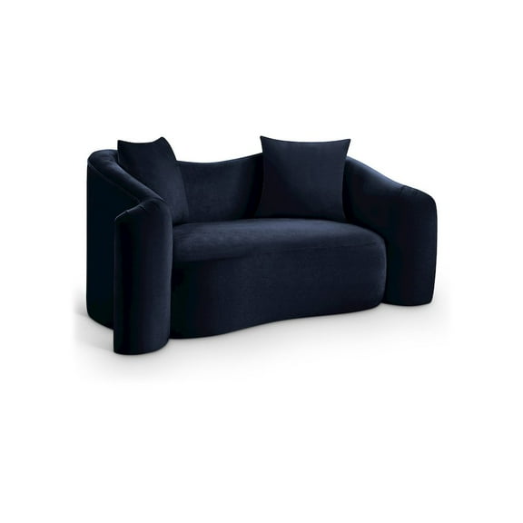 Meridian Furniture Destin Navy Velvet Loveseat