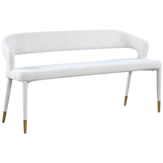 Meridian Furniture Destiny Cream Boucle Fabric Bench