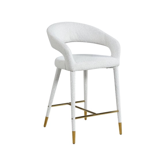Meridian Furniture Destiny Cream Fabric Stool