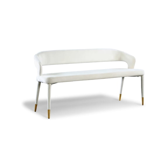 Meridian Furniture Destiny Cream Velvet Bench