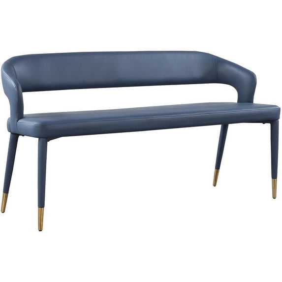 Meridian Furniture Destiny Navy Vegan Leather Bench