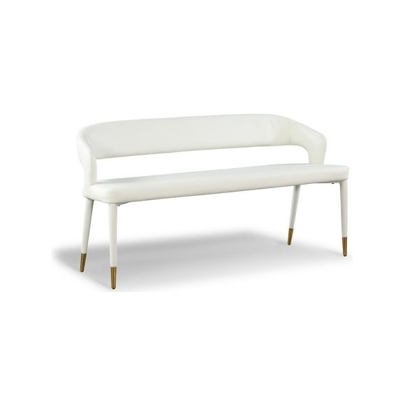 Meridian Furniture Destiny White Vegan Leather Bench