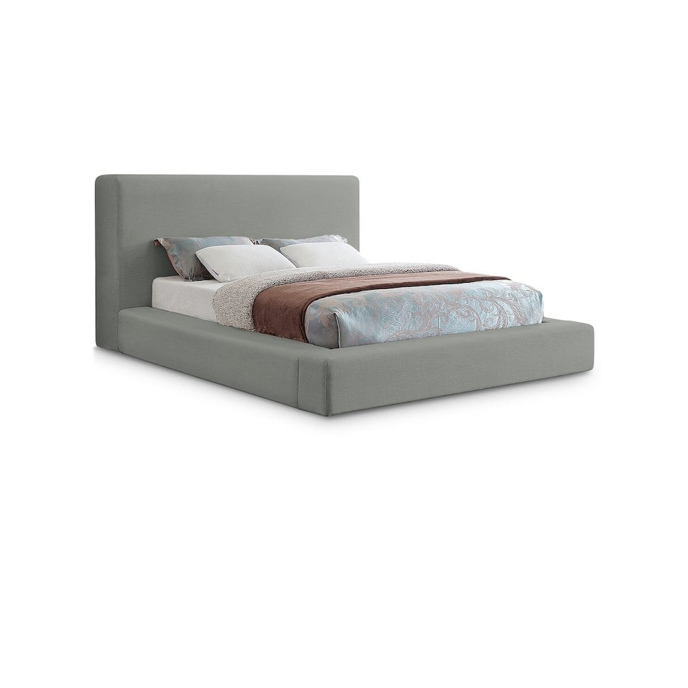 Meridian Furniture Devin Grey Linen Textured Fabric King Bed - Walmart.com