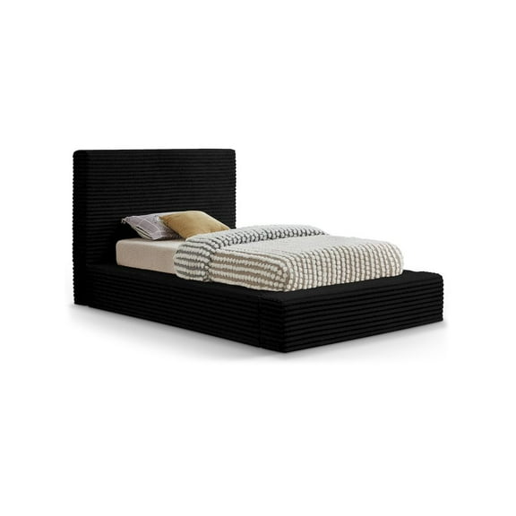 Meridian Furniture Dexter Black Corduroy Twin Bed