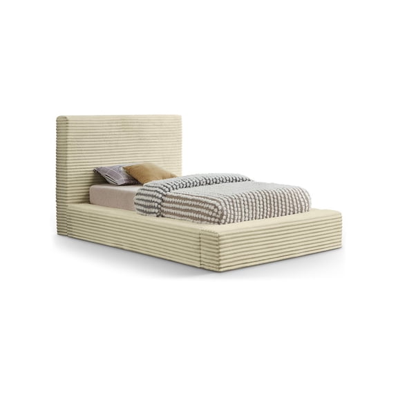 Meridian Furniture Dexter Cream Corduroy Twin Bed