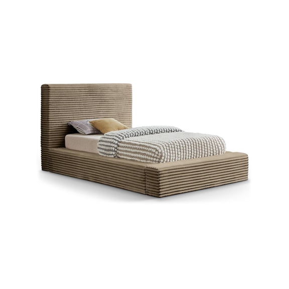 Meridian Furniture Dexter Taupe Corduroy Twin Bed
