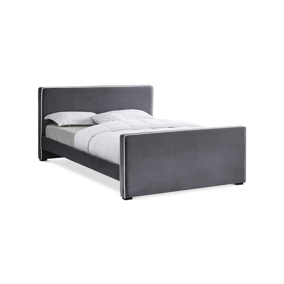 Meridian Furniture Dillard Grey Velvet King Bed
