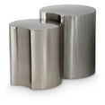 thumbnail image 1 of Meridian Furniture Dimple 2 Piece Silver Iron Metal End Table, 1 of 5