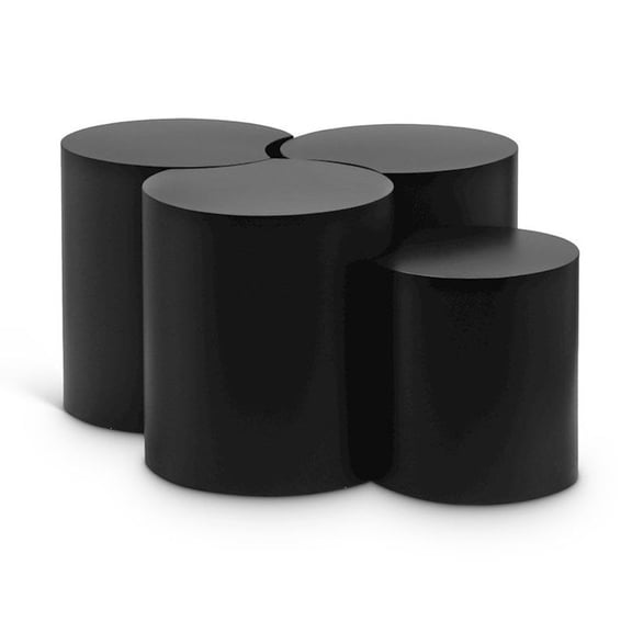 Meridian Furniture Dimple 4 Piece Black Iron Metal Coffee Table
