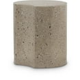thumbnail image 1 of Meridian Furniture Dimple Taupe Terrazzo Pattern Iron Metal End Table, 1 of 5