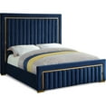 thumbnail image 1 of Meridian Furniture Dolce Solid Wood and Velvet King Bed in Navy, 1 of 5