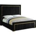 thumbnail image 1 of Meridian Furniture Dolce Solid Wood and Velvet Queen Bed in Black, 1 of 5