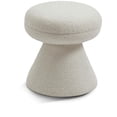 thumbnail image 1 of Meridian Furniture Drum Beige Faux Shearling Teddy Fabric Stool, 1 of 5