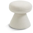thumbnail image 1 of Meridian Furniture Drum Cream Faux Shearling Teddy Fabric Ottoman/Stool, 1 of 5