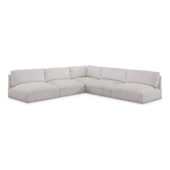 Meridian Furniture Ease Cream Fabric Modular Sectional