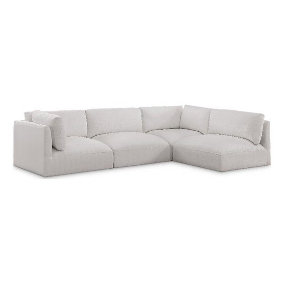 Meridian Furniture Ease Cream Fabric Modular Sectional