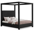thumbnail image 1 of Meridian Furniture Eden Contemporary Boucle Fabric King Bed in Black, 1 of 7