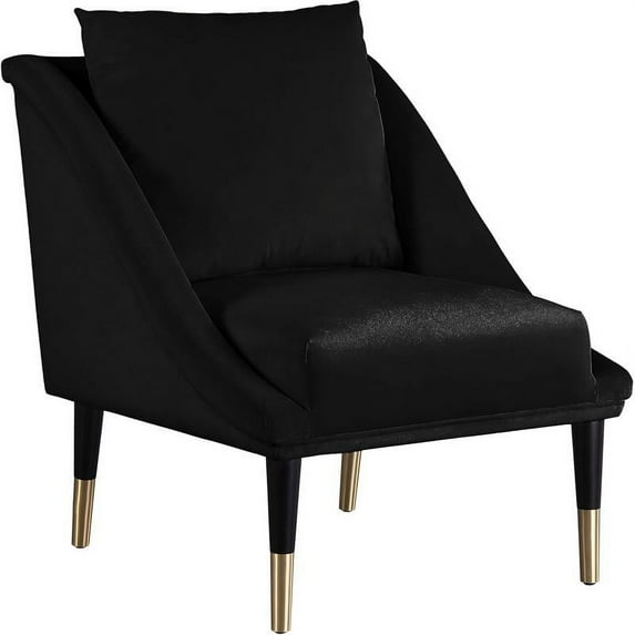 Meridian Furniture Elegante Black Velvet Accent Chair