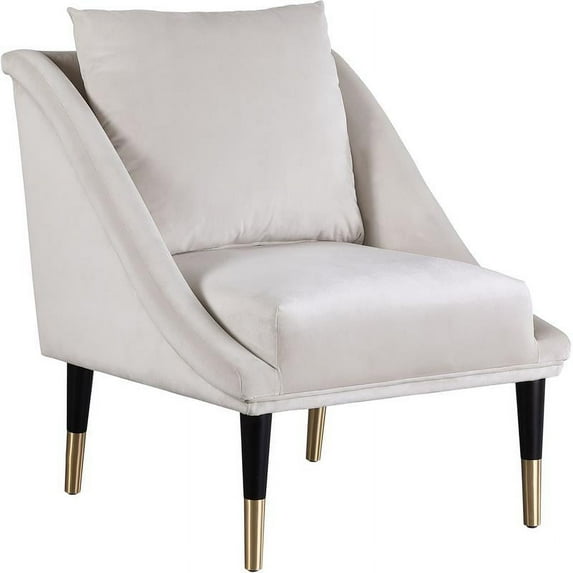 Meridian Furniture Elegante Cream Velvet Accent Chair