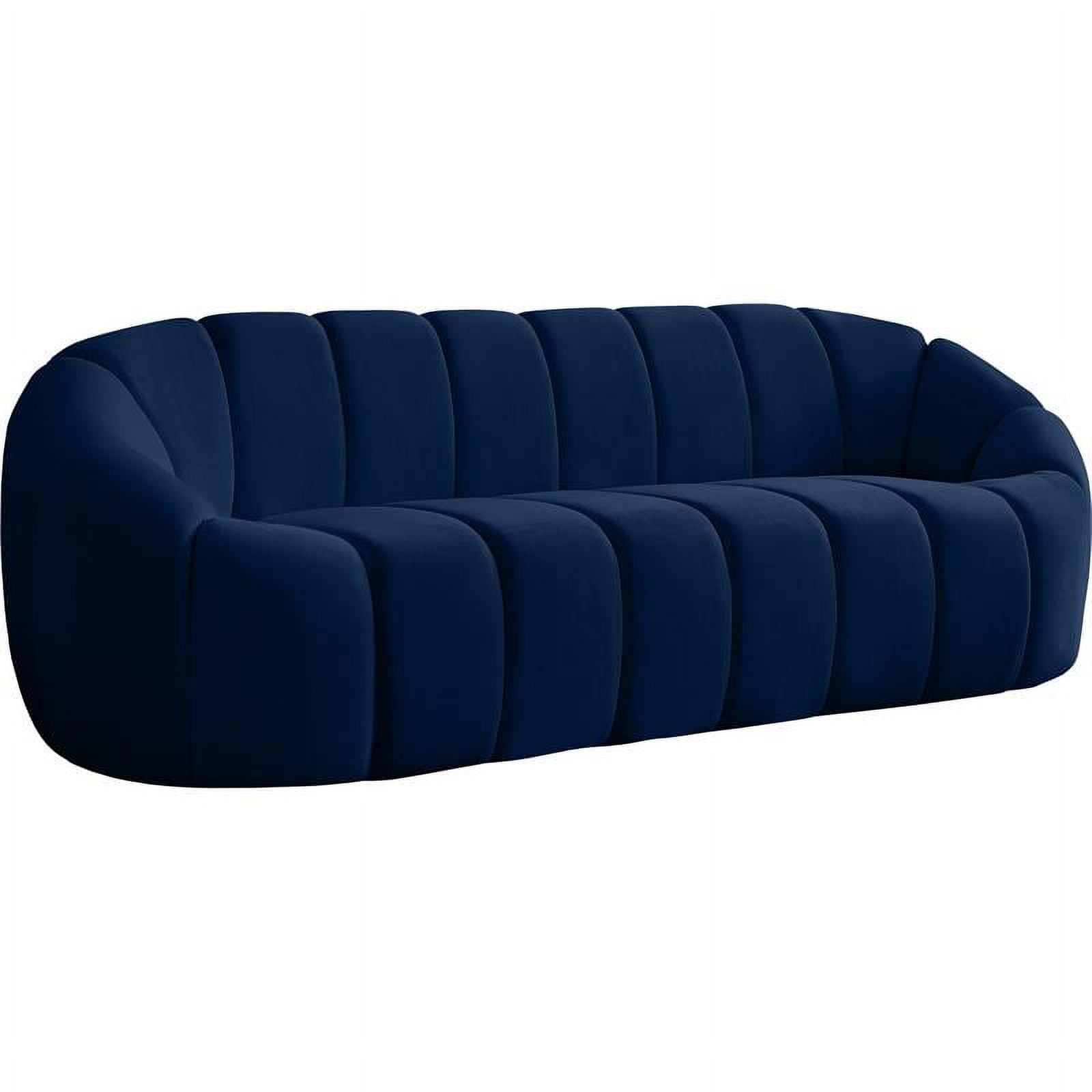 Elijah 94'' Navy Velvet Tufted Sofa