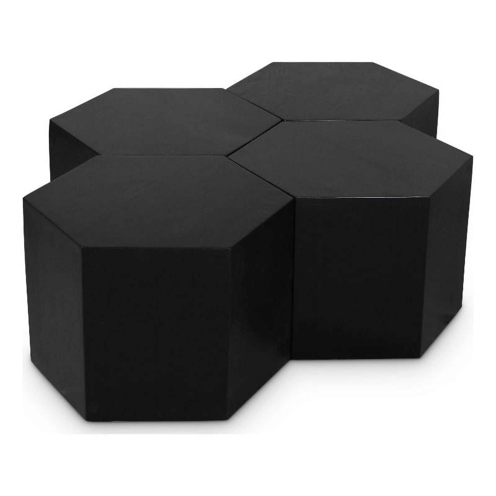 Eternal Black Oak Hexagonal Coffee Table