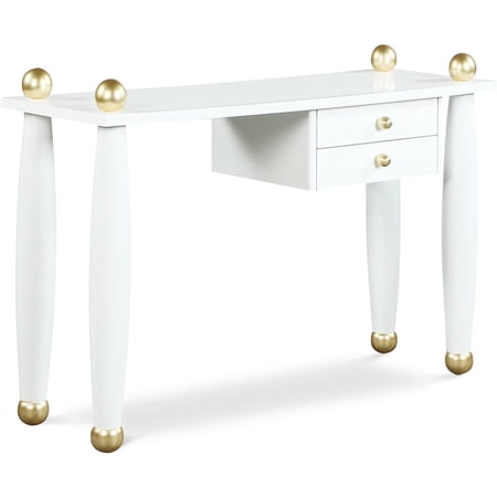 Meridian Furniture Etro White / Gold Desk/Console
