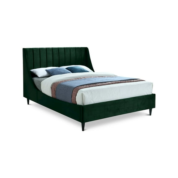 Meridian Furniture Eva Green Velvet Upholstered Full Bed