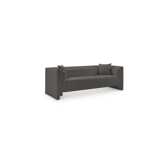 Meridian Furniture Everett Grey Chenille Fabric Upholstered Sofa