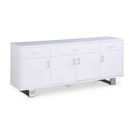 Meridian Furniture Excel Rich White Lacquer Sideboard/Buffet
