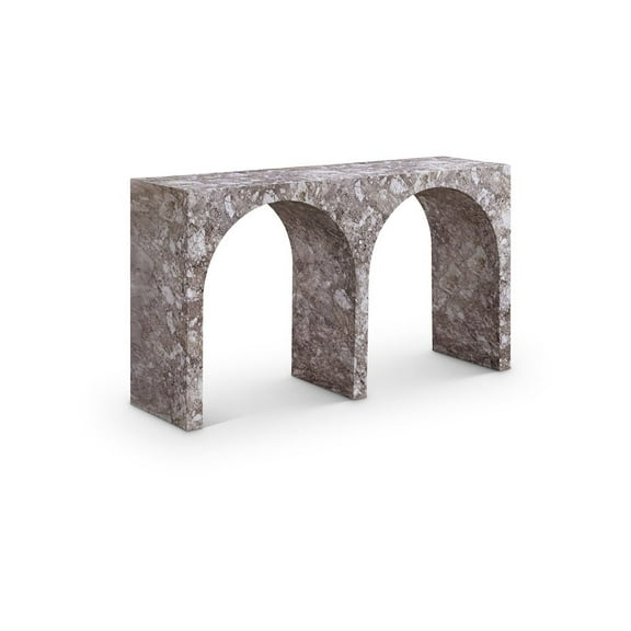 Meridian Furniture Faenza Brown Marble Finish Console Table