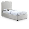 thumbnail image 1 of Meridian Furniture Felix Cream Linen Textured Fabric Twin Bed, 1 of 8