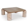 thumbnail image 1 of Meridian Furniture Ferrara Beige Genuine Marble and Solid Oak Wood Coffee Table, 1 of 9