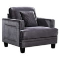 thumbnail image 1 of Meridian Furniture Ferrara Grey Velvet Chair-Color:Grey, 1 of 4