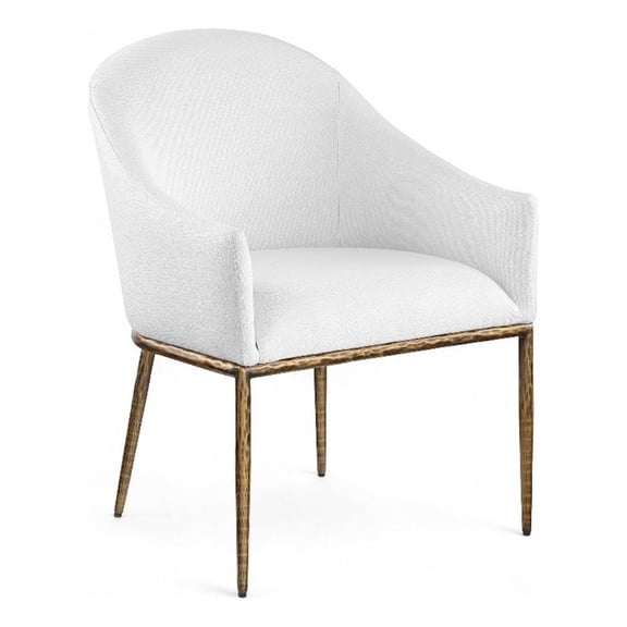 Meridian Furniture Ferro White Linen Textured Performance Fabric Dining AC